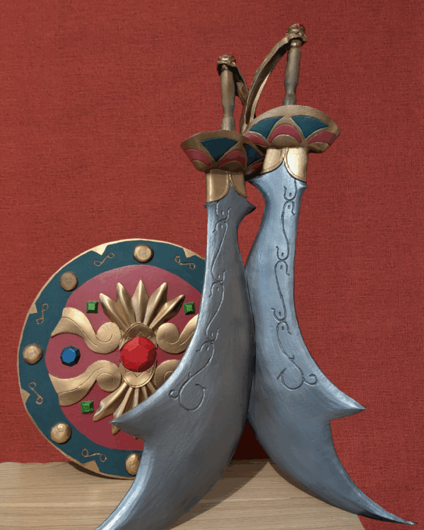 Urbbosa 2 Cimeterre des Sept Joyaux et du Bouclier des Sept Joyaux fait main en mousse eva Riju 2 Cimeterre des Sept Joyaux et du Bouclier des Sept Joyaux fait main en mousse eva